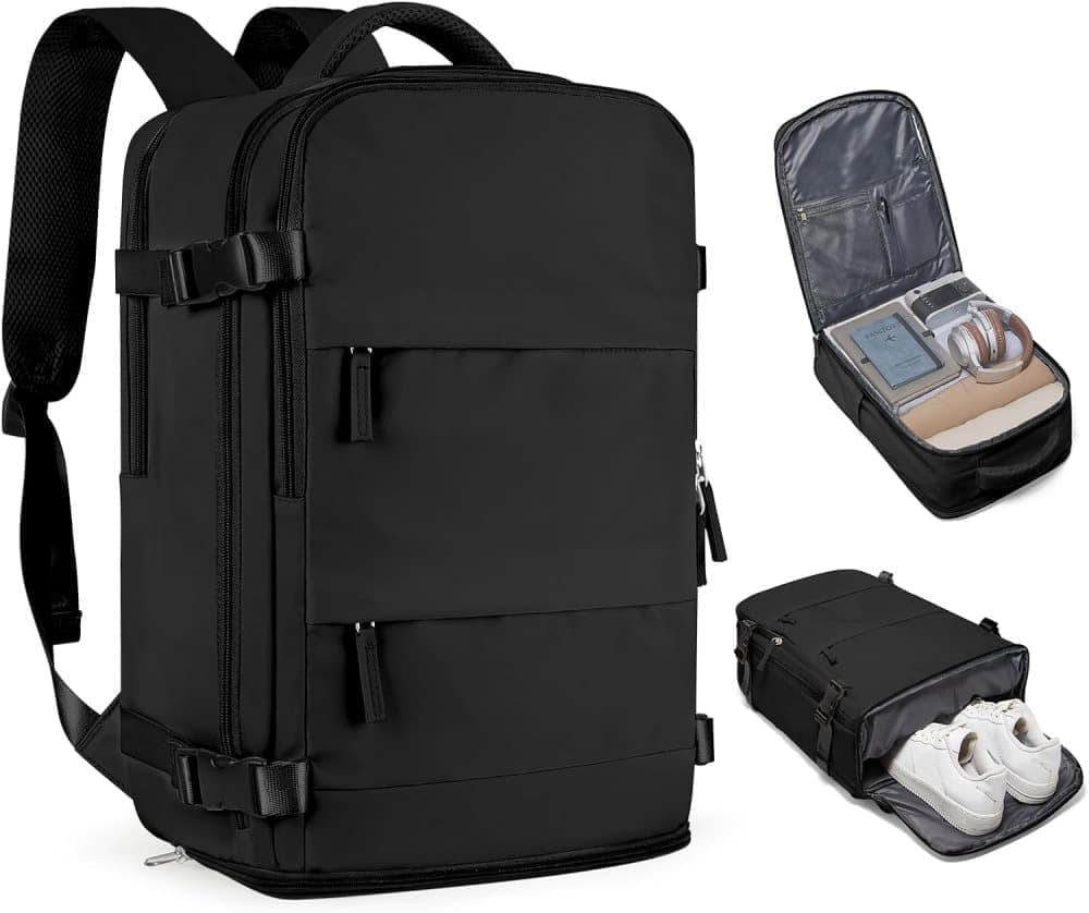 Travel Backpack 42 x 30 x 20 cm, Black, Cabin Bag with Dry and Wet Sorting โ image 4