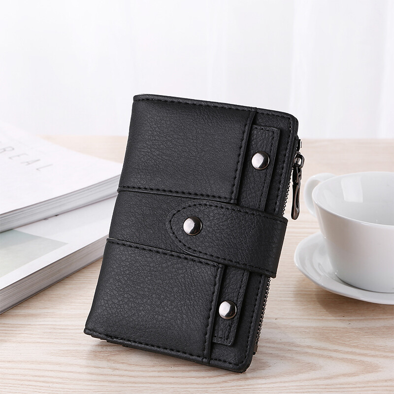 The New Trendy Foldable Small Wallet Women Leather Card Holder Wallet Light Green โ image 5