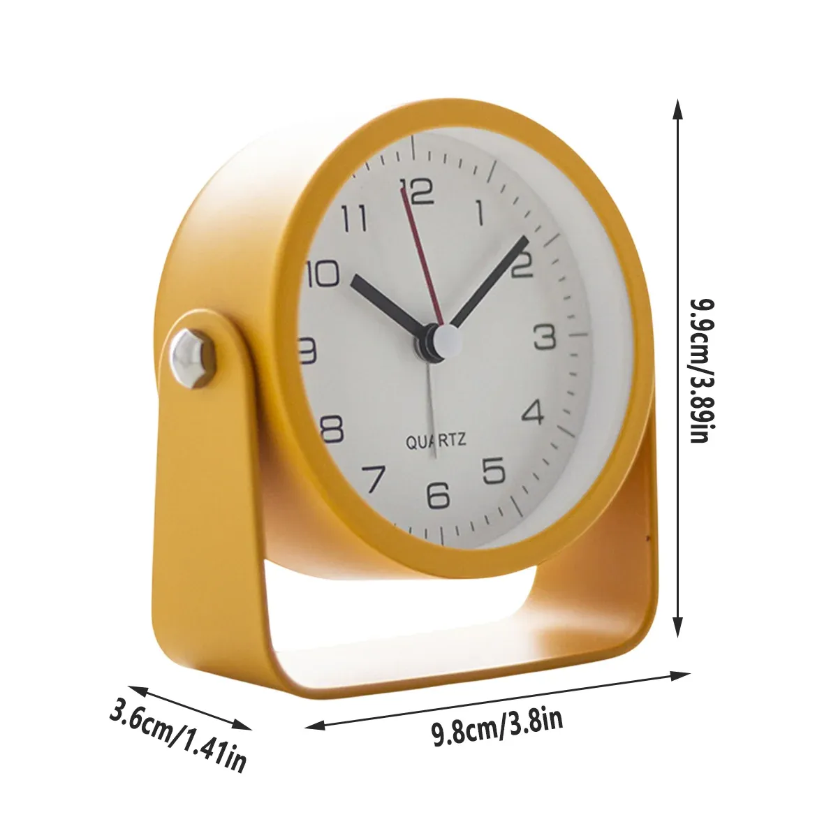 Flip Silent Desktop Small Alarm Clock with Night Light Battery-Powered Durable — image 3