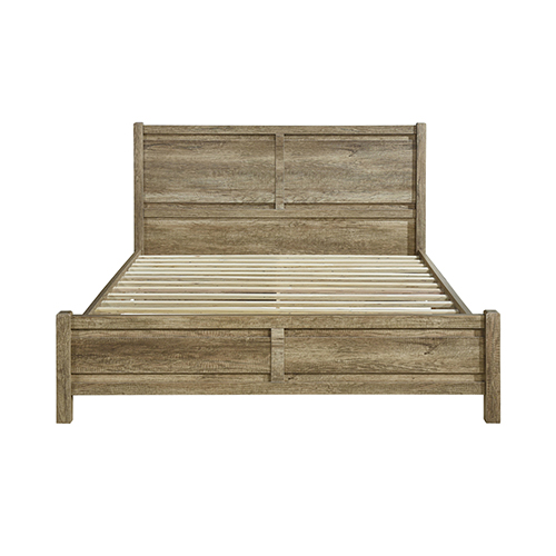 Double Size Bed Frame Natural Wood like MDF in Oak Colour — image 3