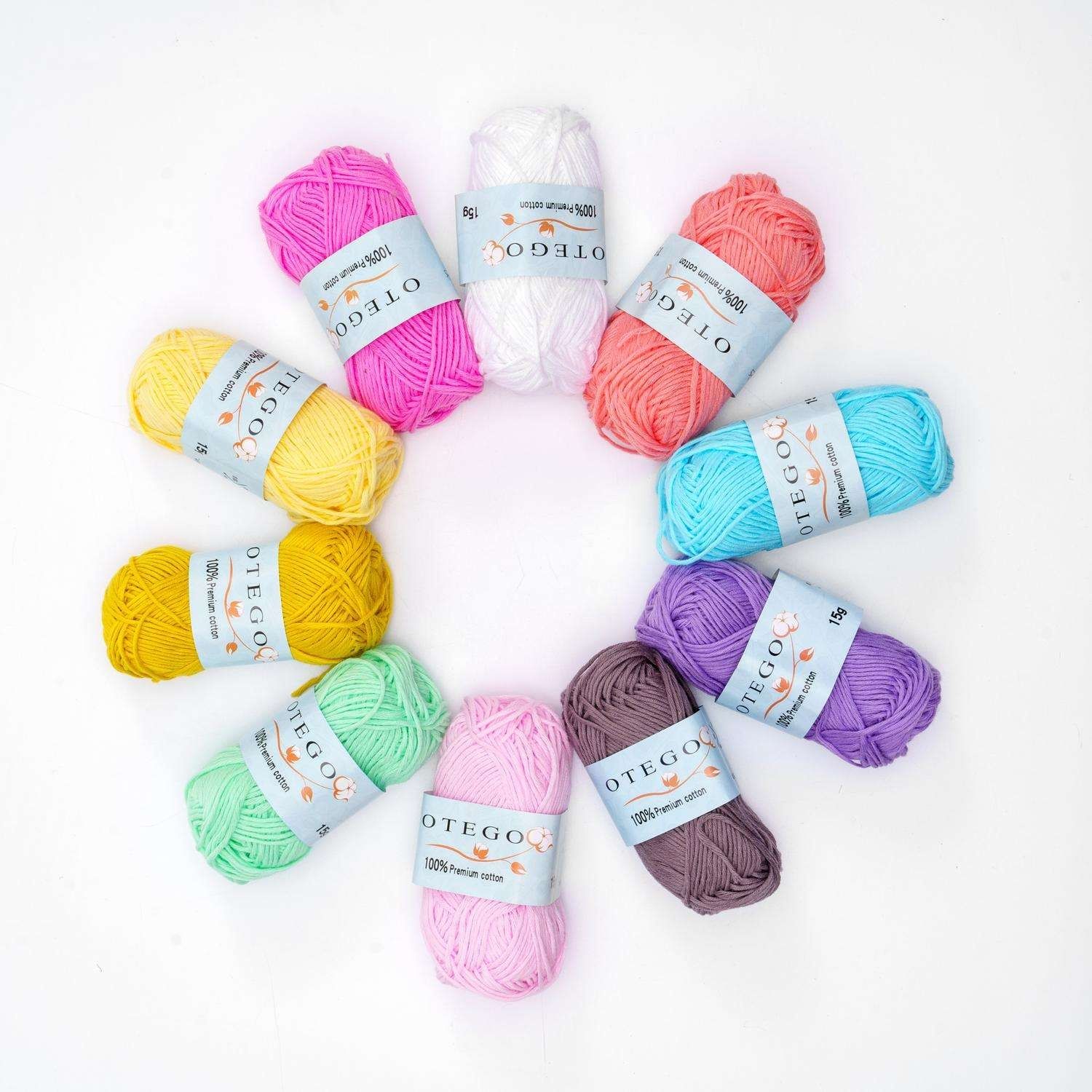 10-pack Cotton Knitting Crochet Yarn, 49m per roll, MultiColor — image 4