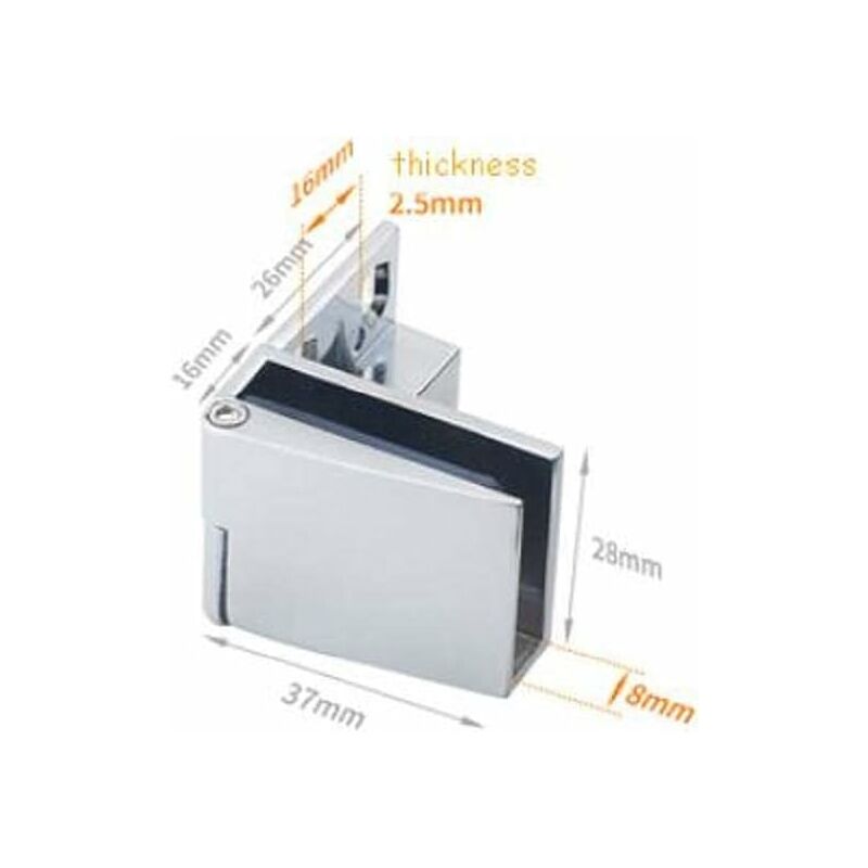 Pair / Frameless Glass Door Hinge Wine Cabinet Showcase Glass Door Hinge Side Mounted Embedded (Silver) โ image 2