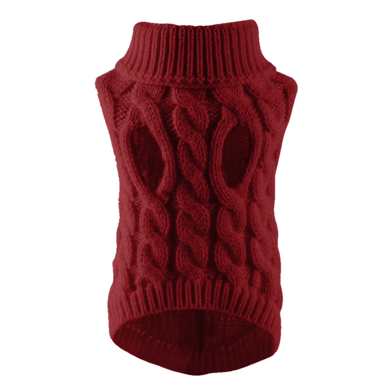 Dog Sweater for Small Medium Dogs, Warm Comfortable Winter Pet Clothes, Cute Knitted Sleeveless Pet Sweaters for Puppies, Cats, Dog Apparel & Accessories M Red — image 2