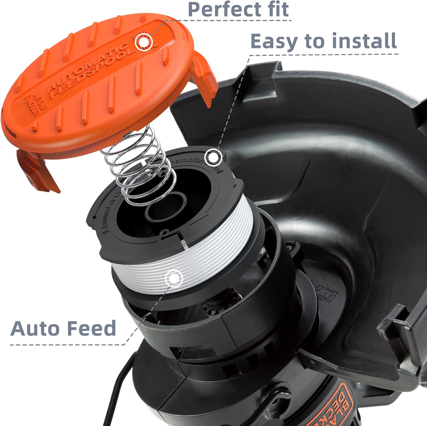 15 Pack Weed Eater String and 4 Pack Weed Eater Replacement Spool Cap Covers Compatible with Black+Decker, AF-100 — image 4