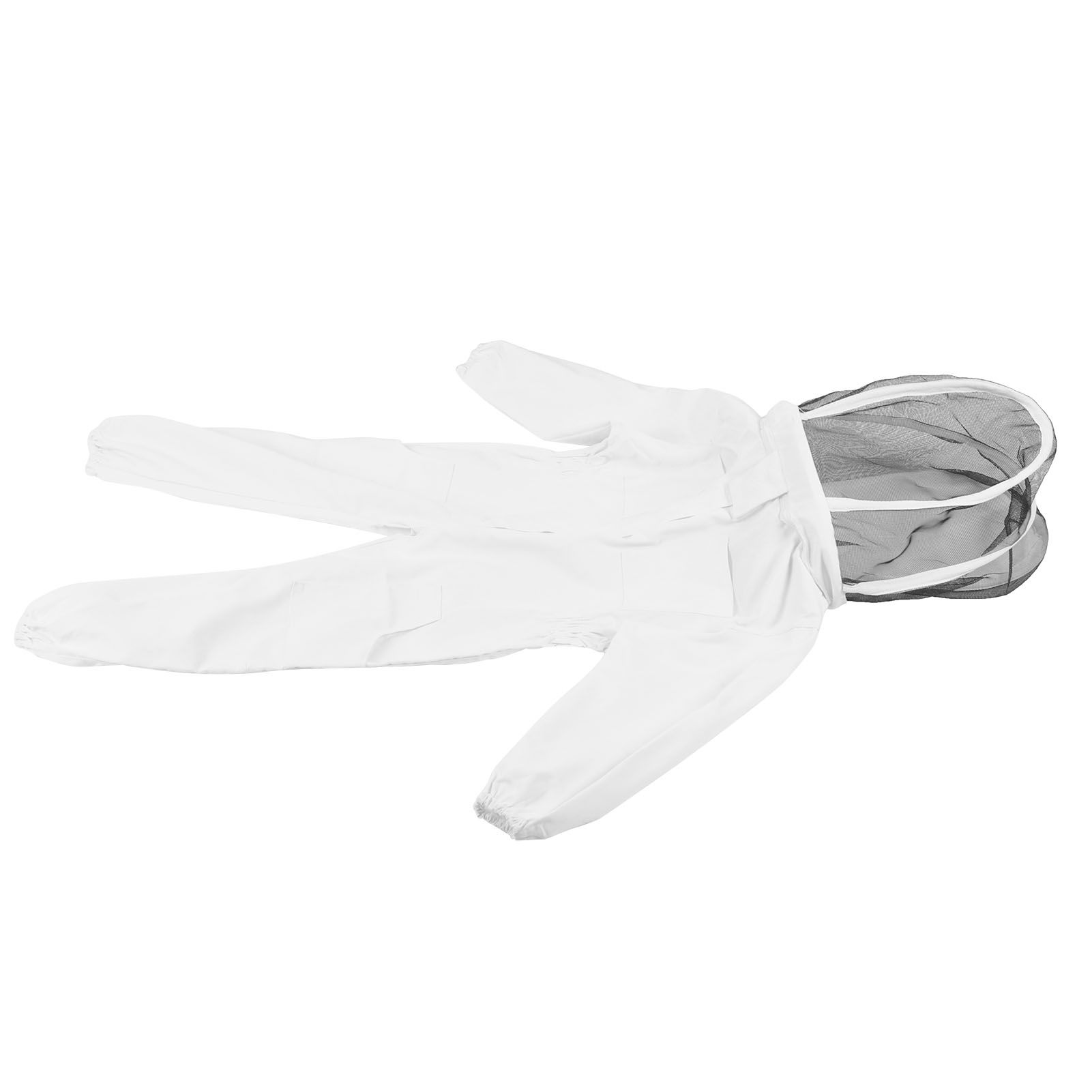 One Piece Beekeeping Suit with Veil Hood Children kids Beekeeping Protective Clothes(White M) — image 6