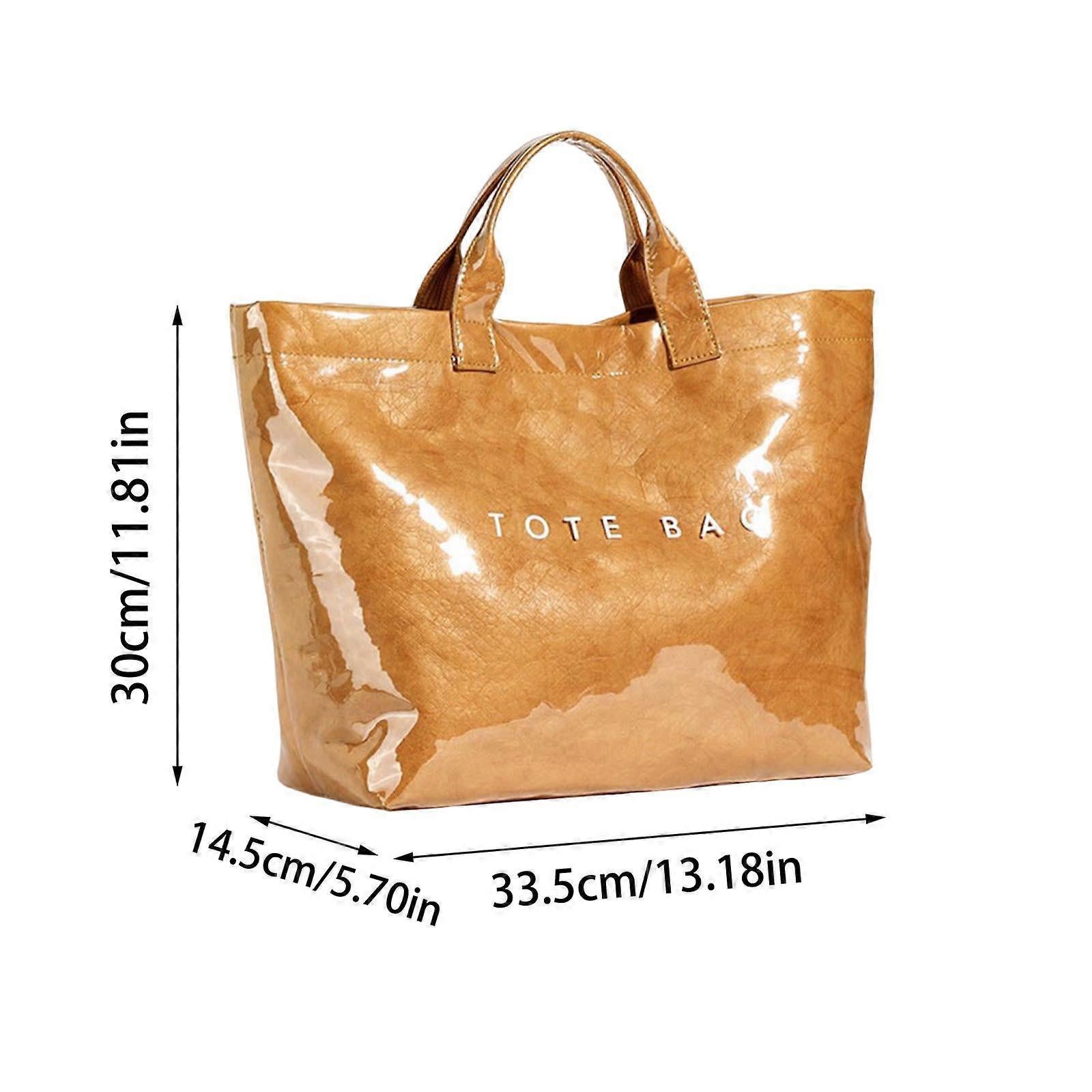 PVC Tote Bag for Women Large Fashion Solid Color Letter Print Tote โ image 3