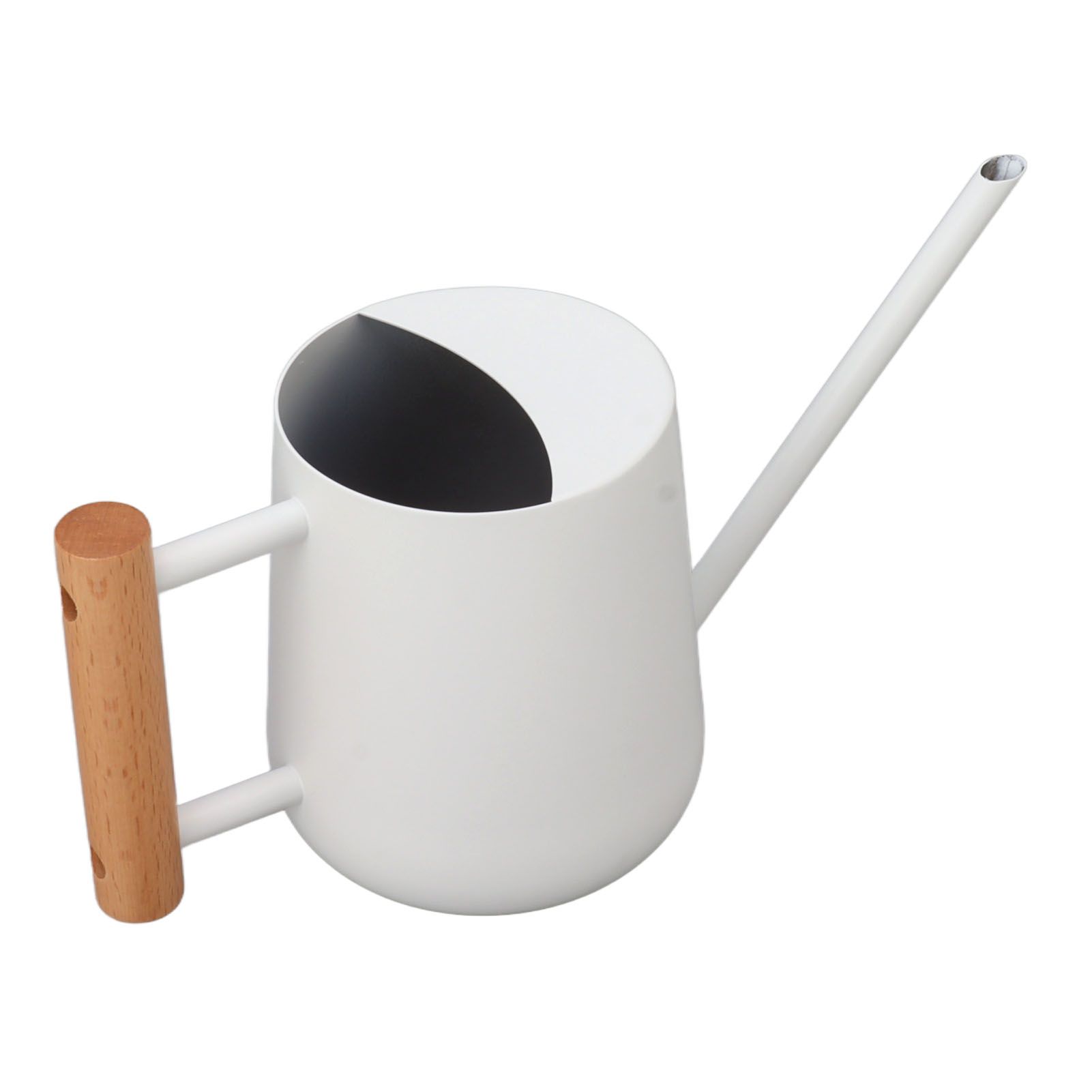 Watering Can 900ml Stainless Steel Long Spout Wooden Handle Elegant Flower Watering Pot for Garden Family Outdoor White โ image 2
