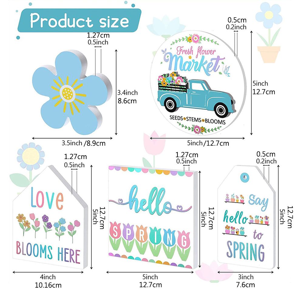 Easter Tiered Tray Decor Farmhouse Mini Wood Spring Signs Decorations for Home Desk Ornament โ image 4
