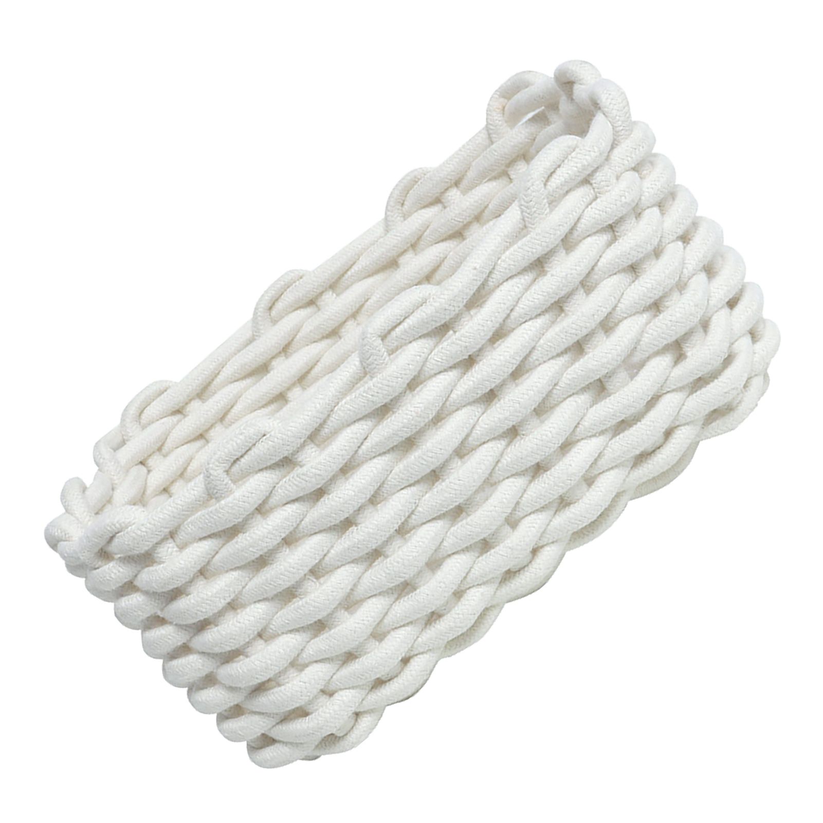Cotton Rope Storage Basket Hand Knitting Nordic Style Desktop Storage Organizer for Key Snacks Underwear White 30x22x14cm/11.8x8.7x5.5in โ image 2