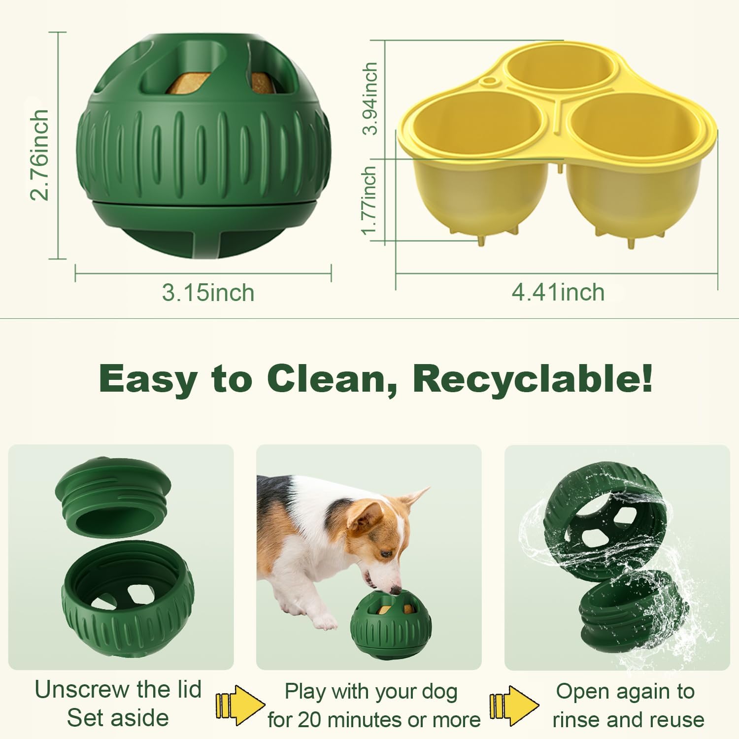 Interactive Dog Toys, Treat Dispensing Dog Toy, Chew Toys to Keep Your Pup Distracted, Frozen Dog Treats Toy for Aggressive Chewer, Durable Dog — image 4