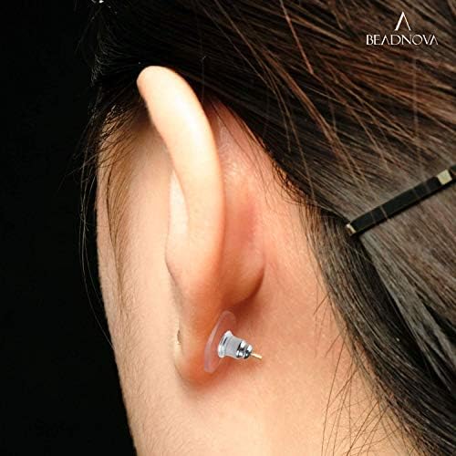 Earring Backs Replacements Earring Backing Silver Plated Pierced Hypoallergenic Ear Stud Backs Stoppers Safety Bullet Clutch Earstud Backings with Pad for โ image 6