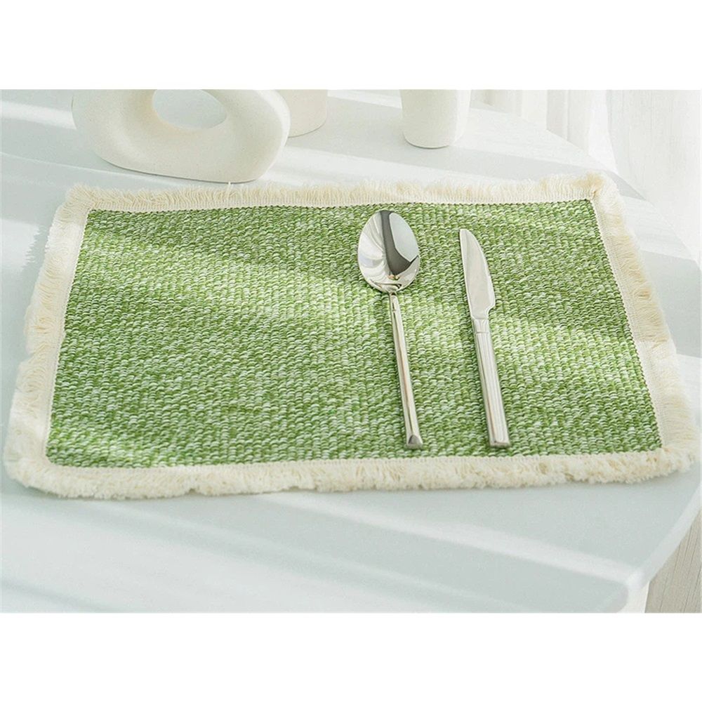 Cotton Frayed Placemats Set of 4 Dining Table | Rustic Vintage Boho Washable Easter Placemat for Outdoor Parties BBQ's Wedding, Special Occasions β image 4