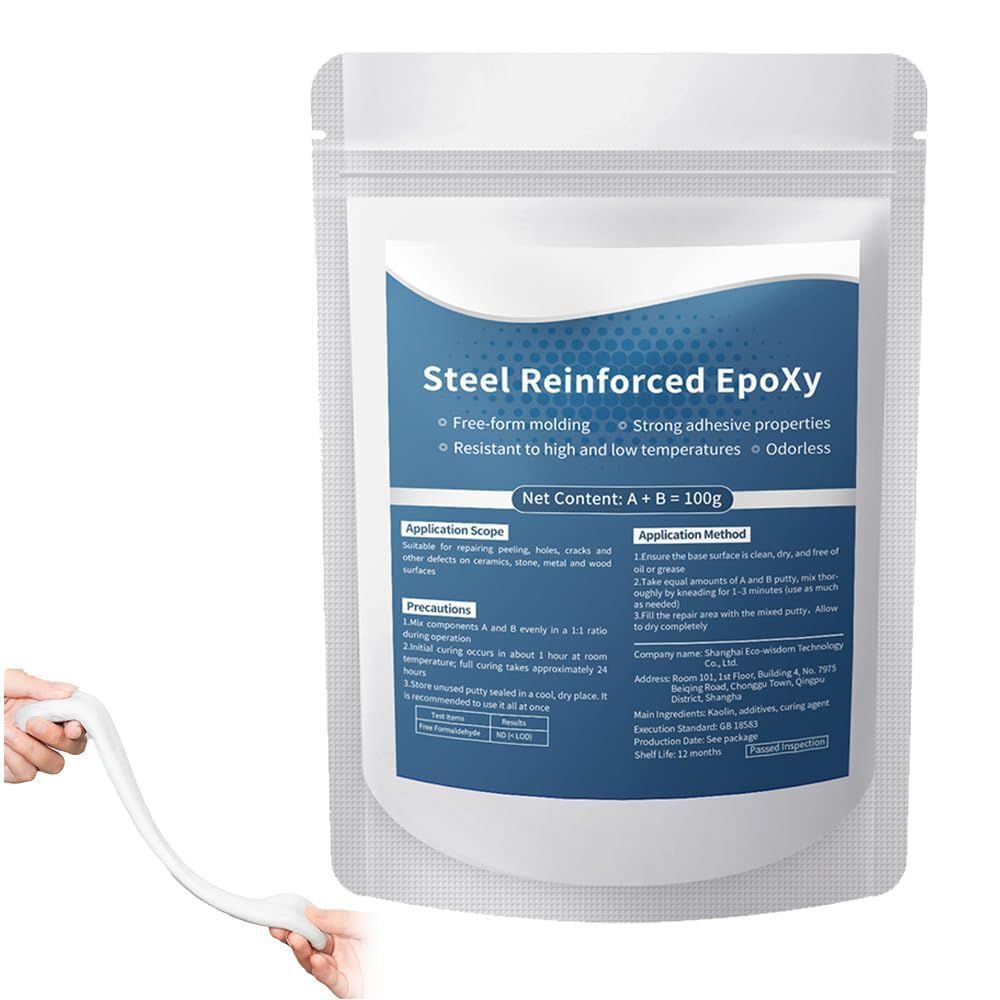 Epoxy Putty Fast Repair Clay, Repair Filler Putty for Metal Wood Ceramic Tile Stone Plastic, Crack Hole Filling & Permanent Surface Repair Putty - White - Size