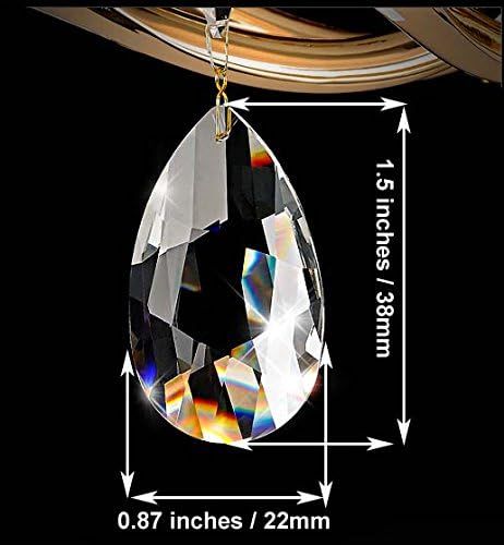 20Pcs Chandelier Crystals, Clear Teardrop Crystal Chandelier Pendants Parts Beads, Hanging Crystals or Chandeliers (38mm, Clear) โ image 2