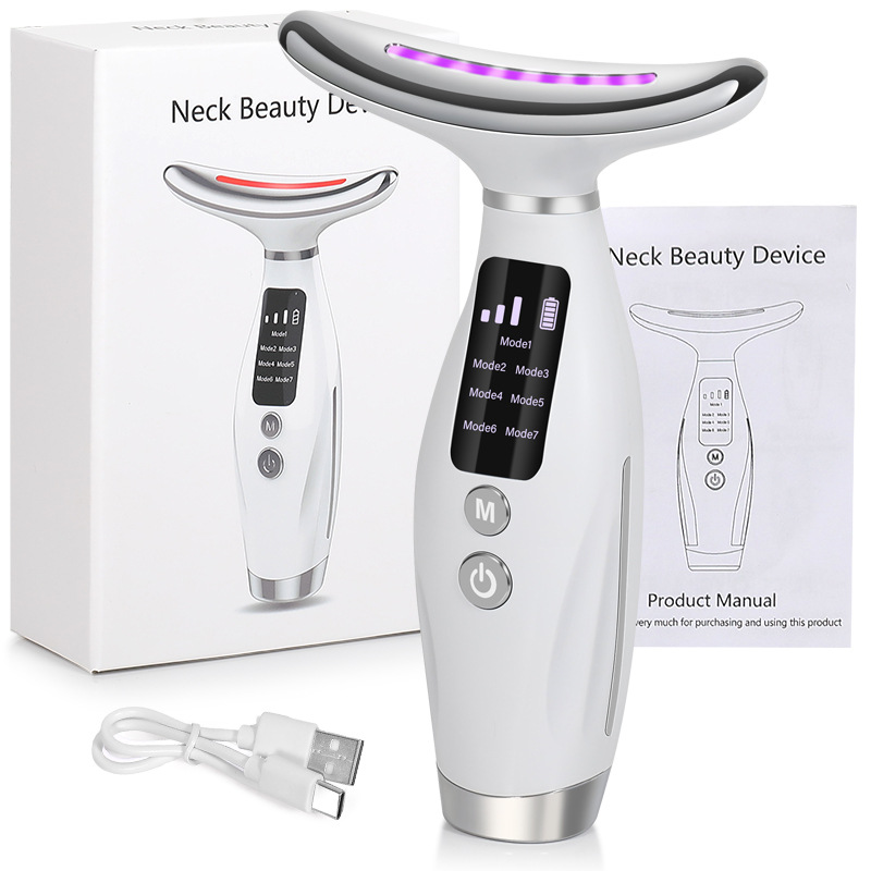 7-Color LED Neck Massager with Heat Therapy, 7 Modes, USB Rechargeable Neck Beauty Device โ image 5