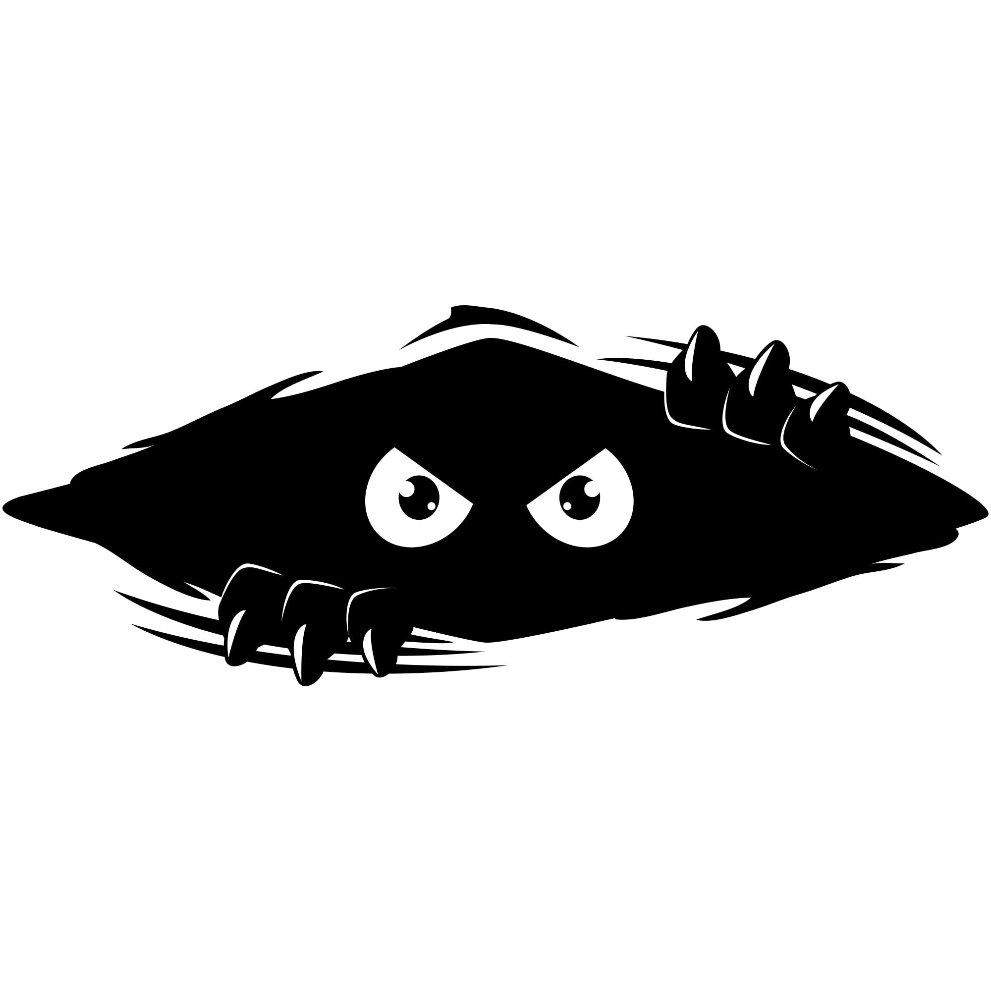 Car Decals - Funny Monster Sticker for Cars, Trucks, Dents & Sports Cars - Large Black Vinyl Bumper Sticker - (11x4.25 inches)