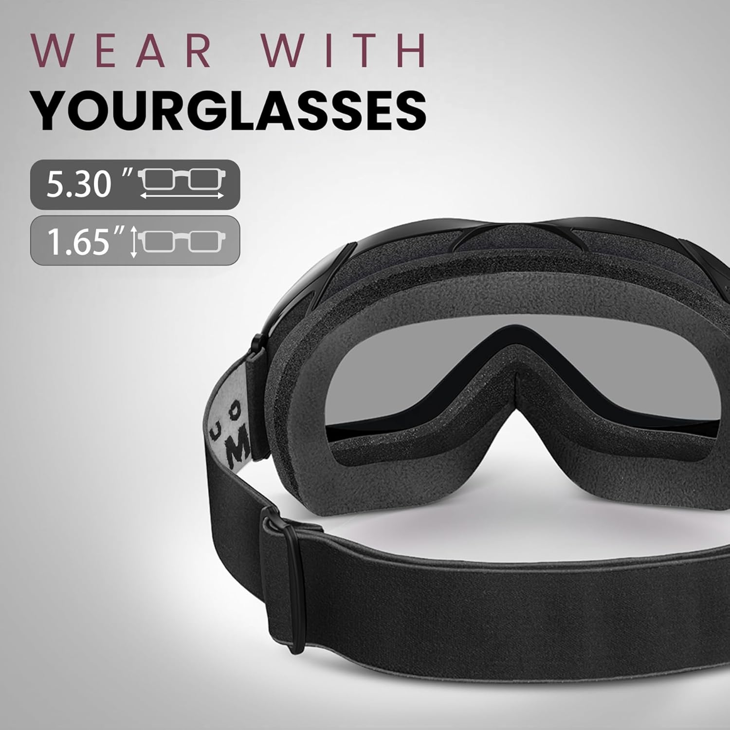 OutdoorMaster OTG Ski Goggles - Over Glasses Ski/Snowboard Goggles for Men, Women & Youth - 100% UV Protection-OM-5 — image 3