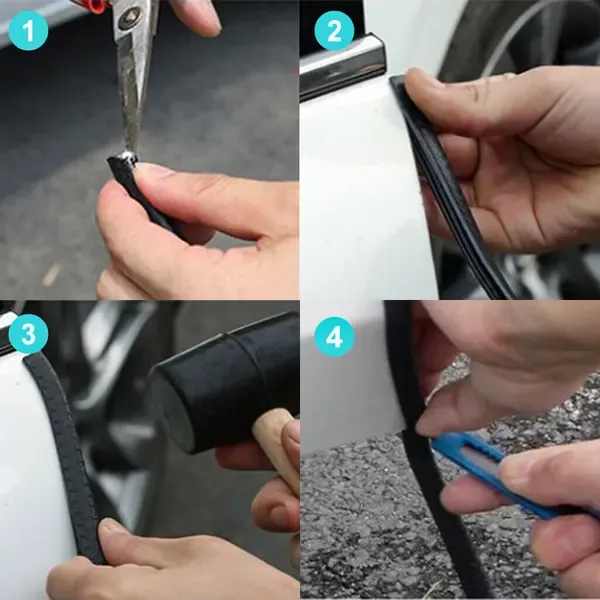 10m edge strip edge profile black edge tape clamping profile rubber, PVC + Rubber material, automotive replacement use, Black Color โ image 3