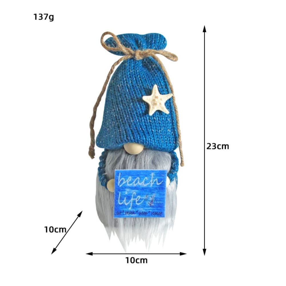 Blue Decoration, Handmade Swedish Plush Elf Holding Funny Sweet Warm Sayings Beach Life Party Decor Best Gifts for Summer Home — image 2