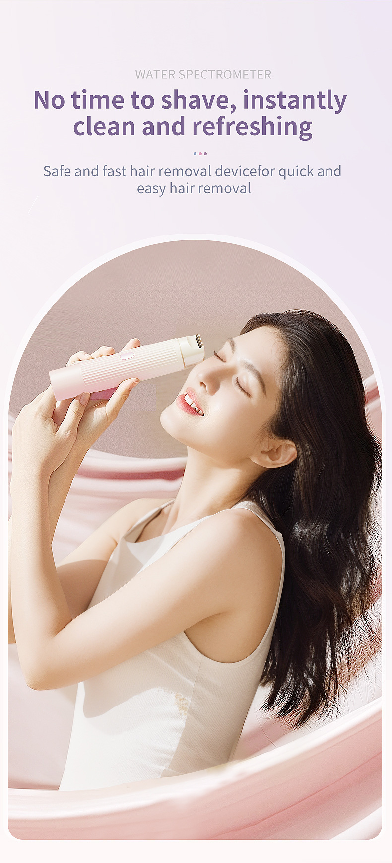 2-in-1 Electric Lady Shaver & Trimmer - Gentle Full Body Hair Removal, Portable & USB Rechargeable(Gradient Purple) โ image 4