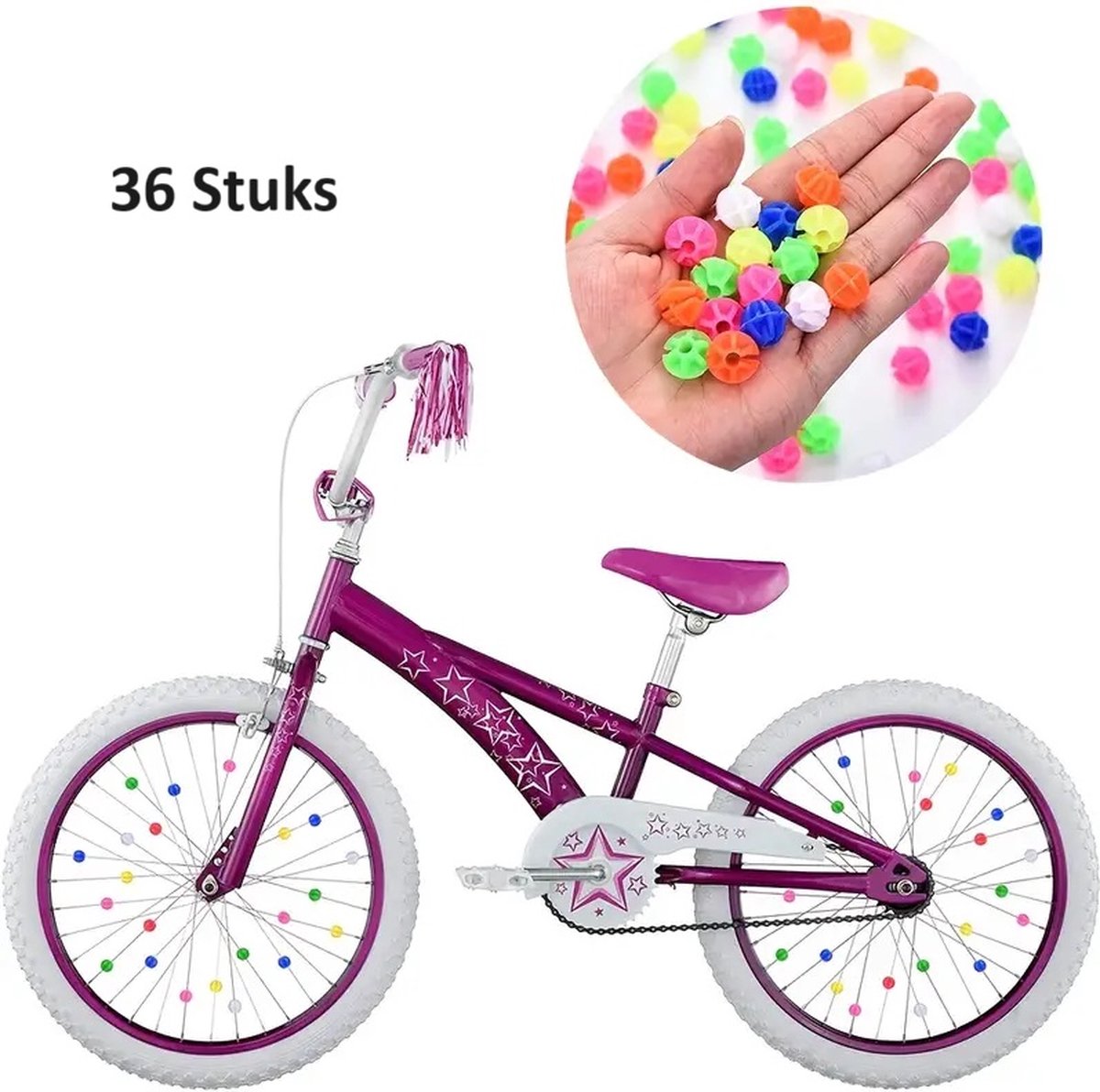 Spoke Beads Bicycle Wheel 36 Pieces | Spoke Reflectors | Glow In Dark | Wheel Reflectors Children's Bicycle | Multicolor — image 5