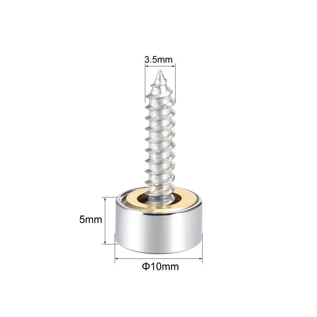 Mirror Screws Decorative Caps Cover Nails Polished Stainless Steel 10mm 8pcs Diameter Mirror Decorative Screws — image 2