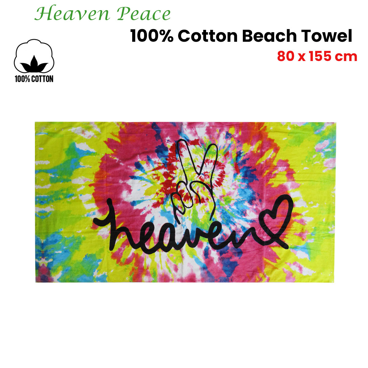 Heaven Peace 100% Cotton Beach Towel 80 × 155 cm — image 2