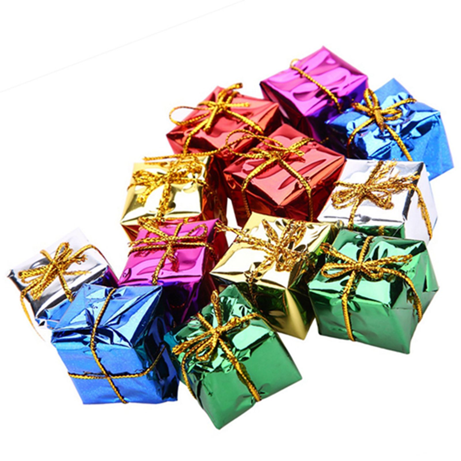 12PCS Gift Box Pendant Hanging Ornament for Christmas Tree Xmas Parties Decor — image 3