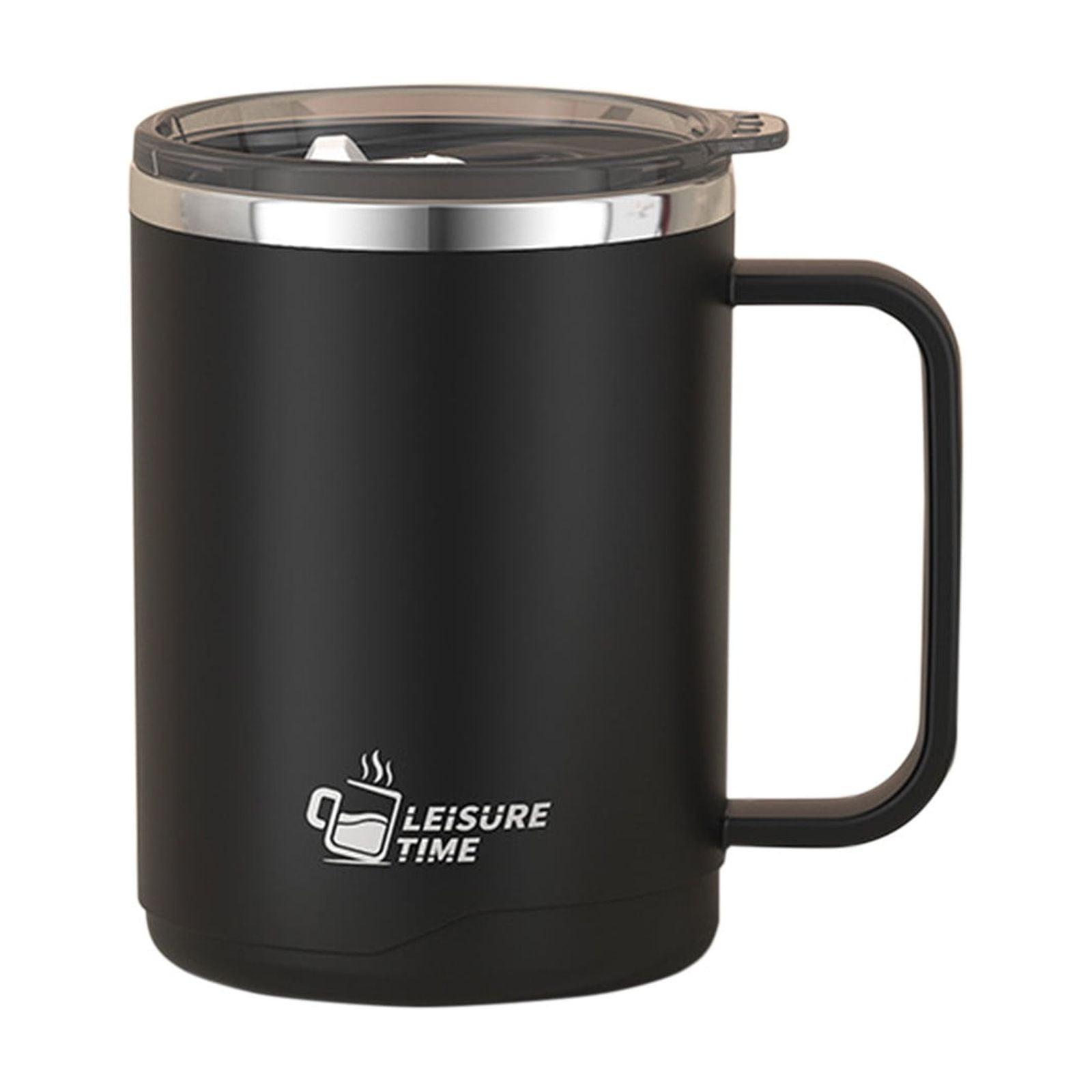 Insulated Coffee Mug with Handle & Lid - 17oz Stainless Steel Travel Tumbler, Double Wall Vacuum (Black) by 01_【Limited Edition】 2026 New Model Smart Coffee — image 3