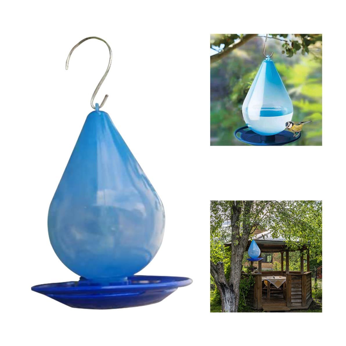 Bird Water Feeder, Droplet Shaped Hanging Bird Bath with Hook, Outdoor Bird Water Dispenser, Wildbird Waterer for Garden Tree โ image 5