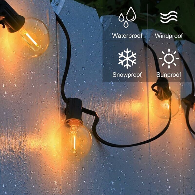 26 Bulb LED Outdoor String Lights Waterproof for Patio Garden Party, 15 m — image 3