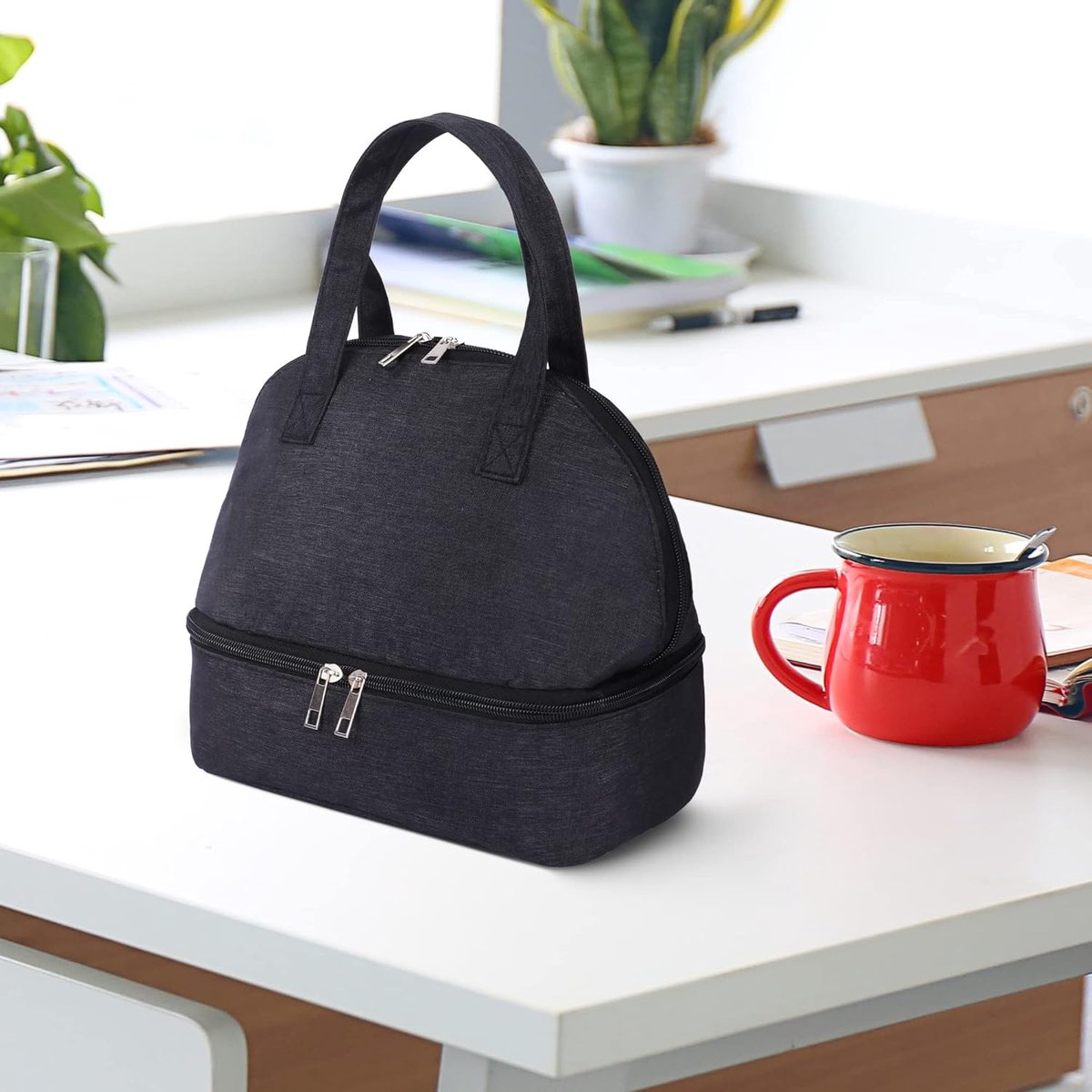 Insulated Lunch Bag - Family Picnic Bag - Reusable Waterproof Lunch Bags - Double Compartment Lunch Bags - Portable Lunch Box - For School Picnic Camping — image 3