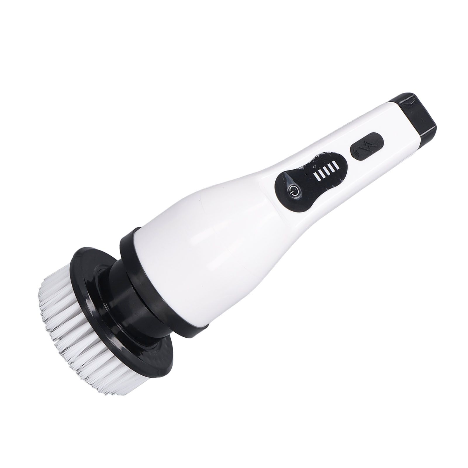 Electric Handheld Brush Adjustable Extension Handle Powerful Highly Efficient Labor Saving Electric Spin Scrubber for Bathroom Kitchen 9 Heads White — image 2