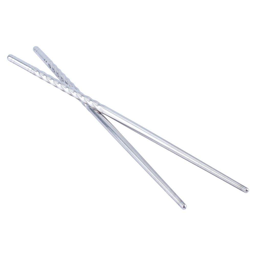 2 Pairs Chinese Fashion Anti skip Stainless Steel Chopsticks Chop Sticks Silver โ image 6