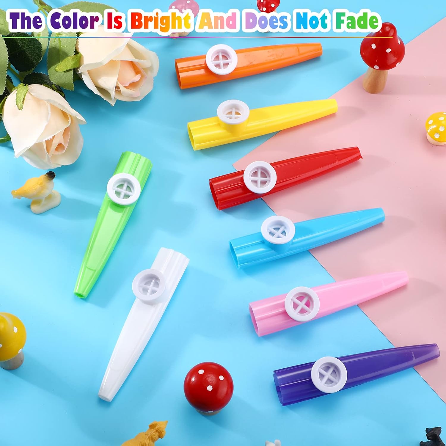 72 Pcs 8 Colors Plastic Kazoos Bulk Kazoo Musical Instruments for Party Favors Music Classroom and Events Gifts Bag Fillers Teacher Prizes Birthday Anniversary โ image 3