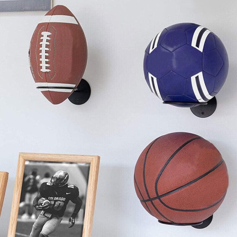 Wall Mounted Ball Rack Holder for Basketball Football Rugby Cap Storage Display — image 6