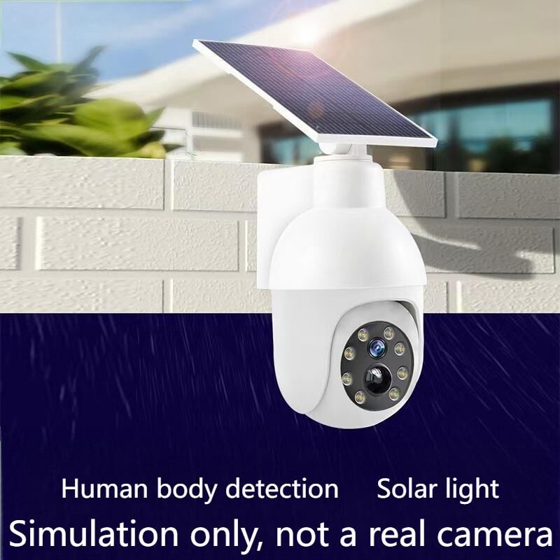 Solar sensor simulation camera light - No real monitoring function, simulated appearance design, smart sensor lighting, for outdoor security warning purposes โ image 2