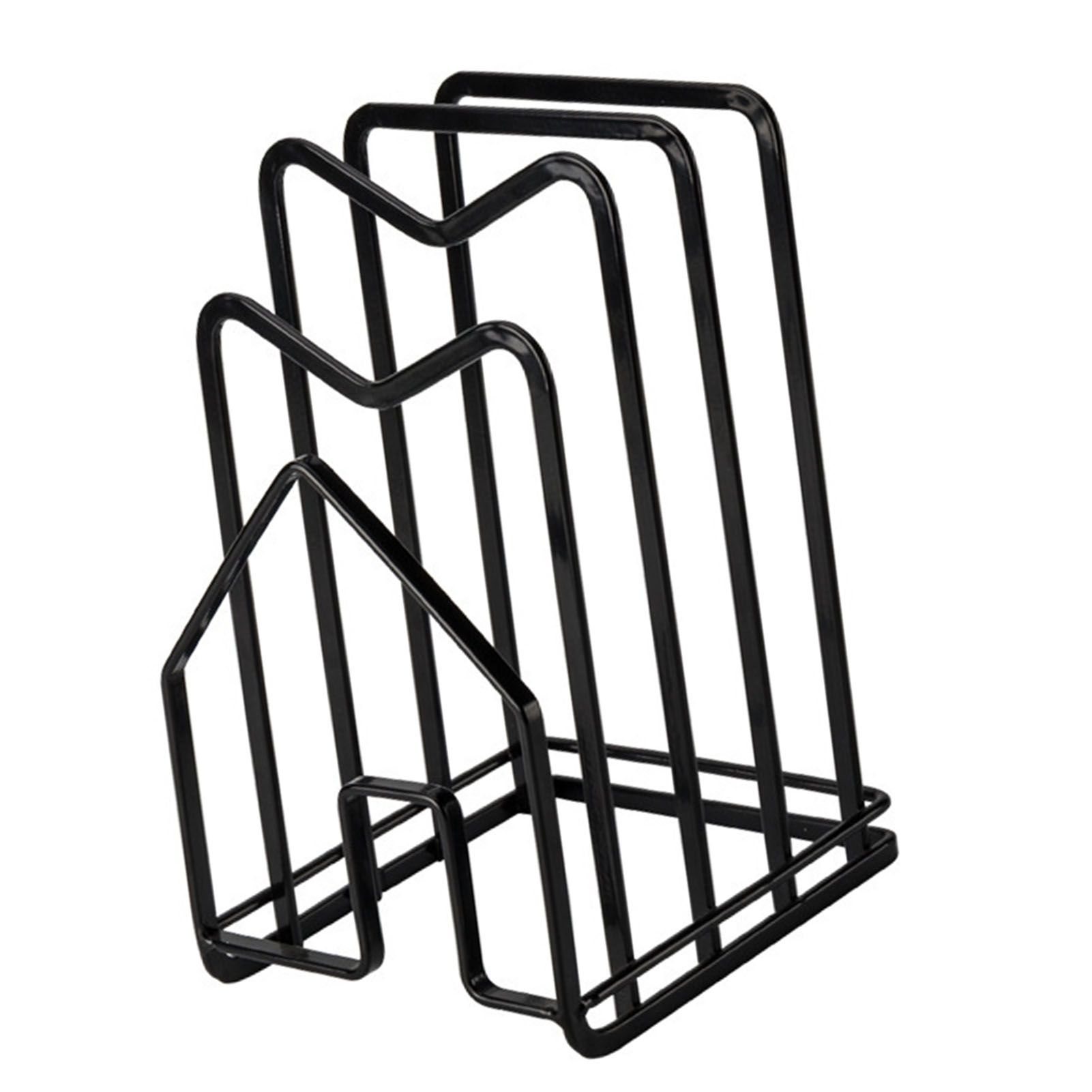 Chopping Board Storage Rack Multifunctional Pot Pan Lid Stand Holder Iron Good Ventilation Kitchen Countertop Organizer Black Standard — image 2
