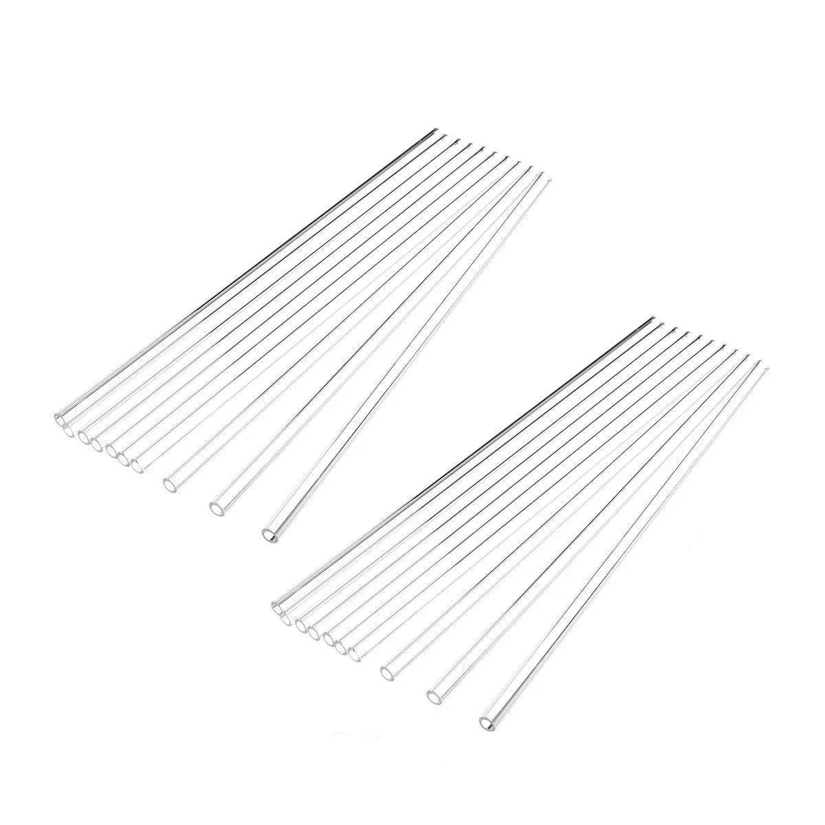 Clear Glass Straws Heat Resistant Juice Milk Straws Creative Style Reusable - 20Pcs
