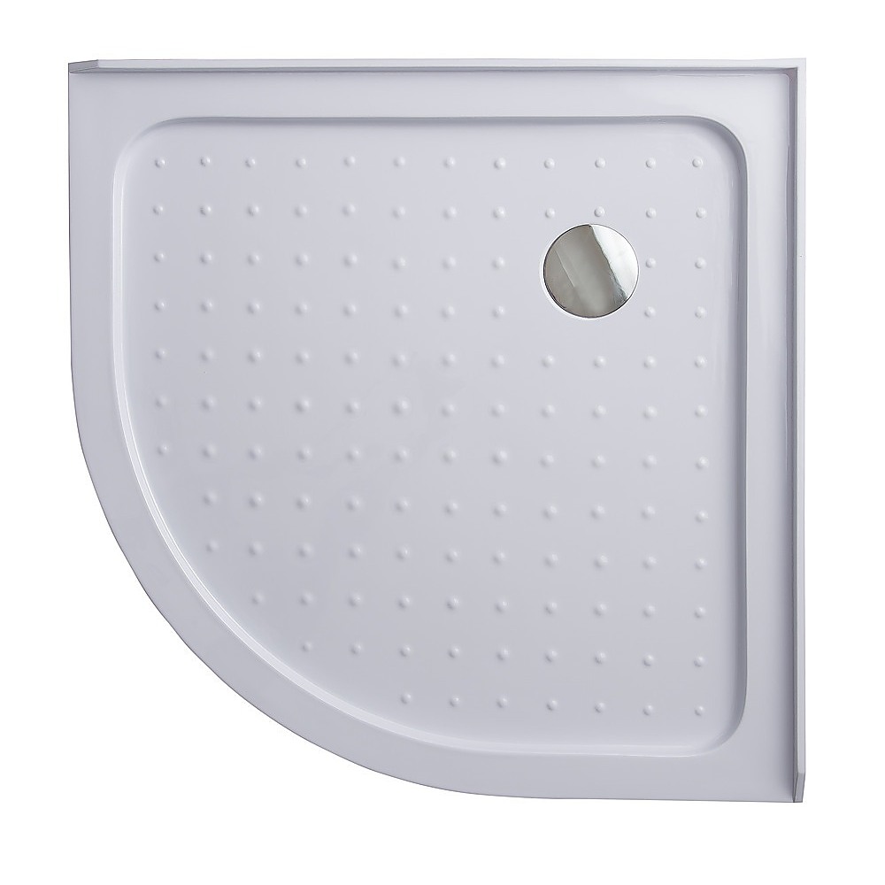 100 × 100cm Rounded Curved Shower Base in White
