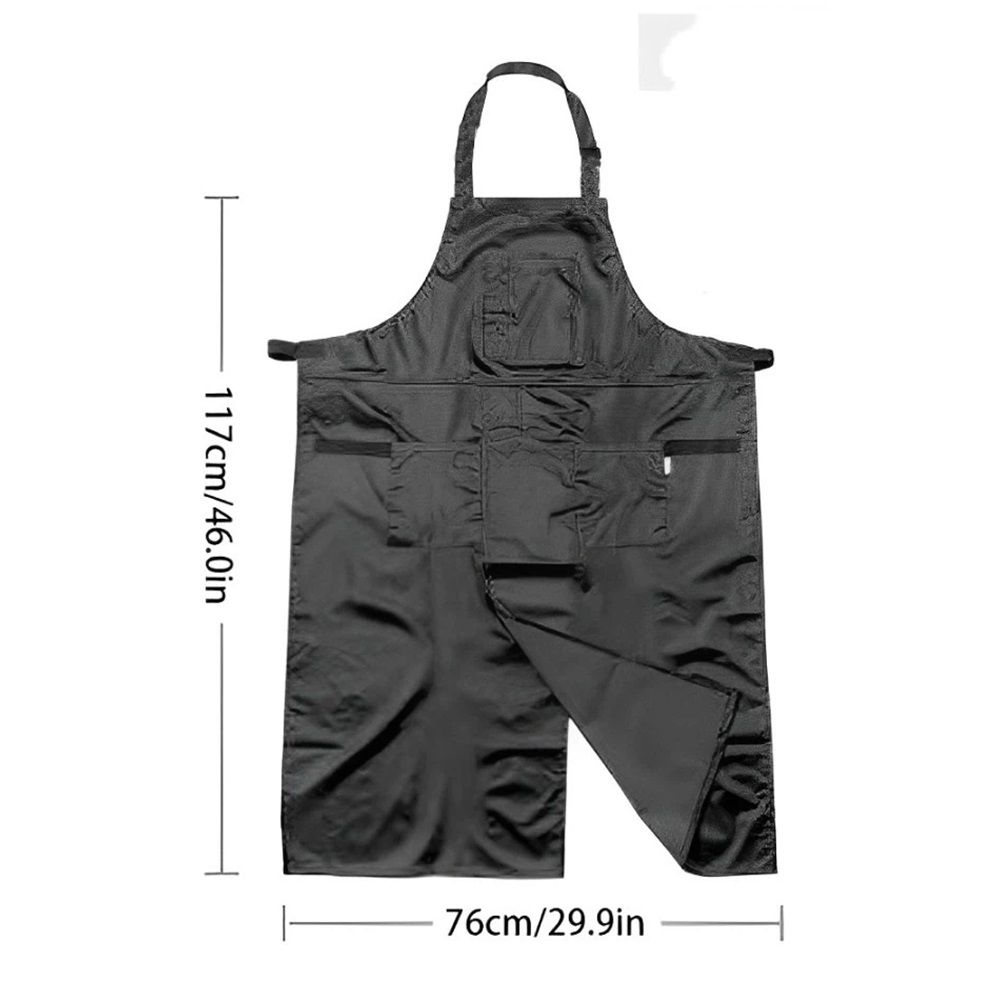 Pottery Split-Leg Make Ceramic Apron, Long Split-Leg Artist Painting Apron with Pockets for Men and Women(black) — image 5