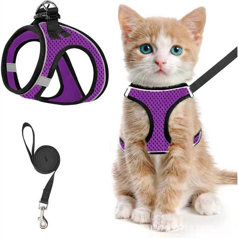 Escape-Proof Cat Harness and Leash Set with Reflective Soft Mesh Vest for Safe Outdoor Adventures with Your Feline Friend (S, Blue) — image 6