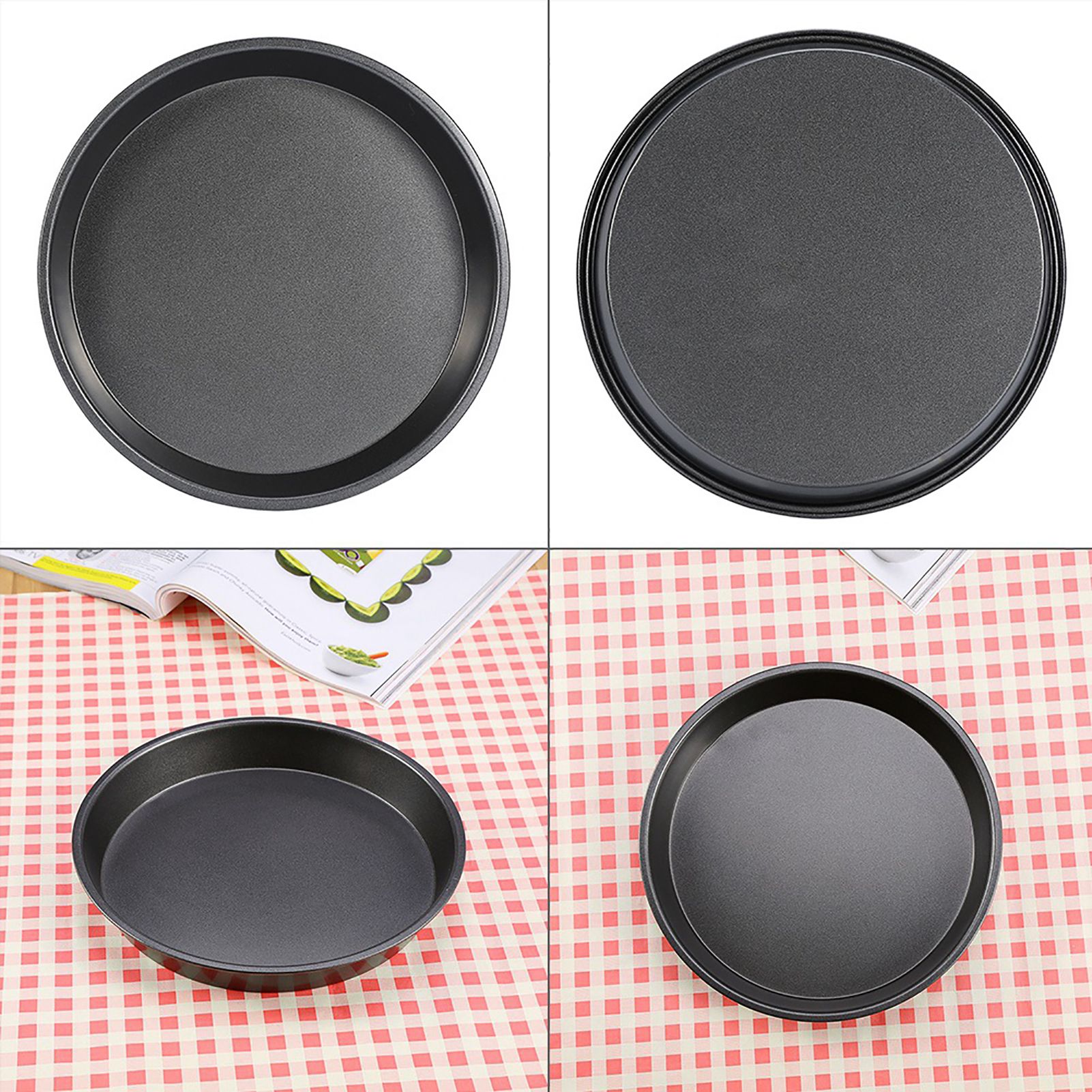 9 Inch Carbon Steel Nonstick Round Pizza Pan Microwave Oven Baking Dishes Pans Pie Tray Baking — image 3