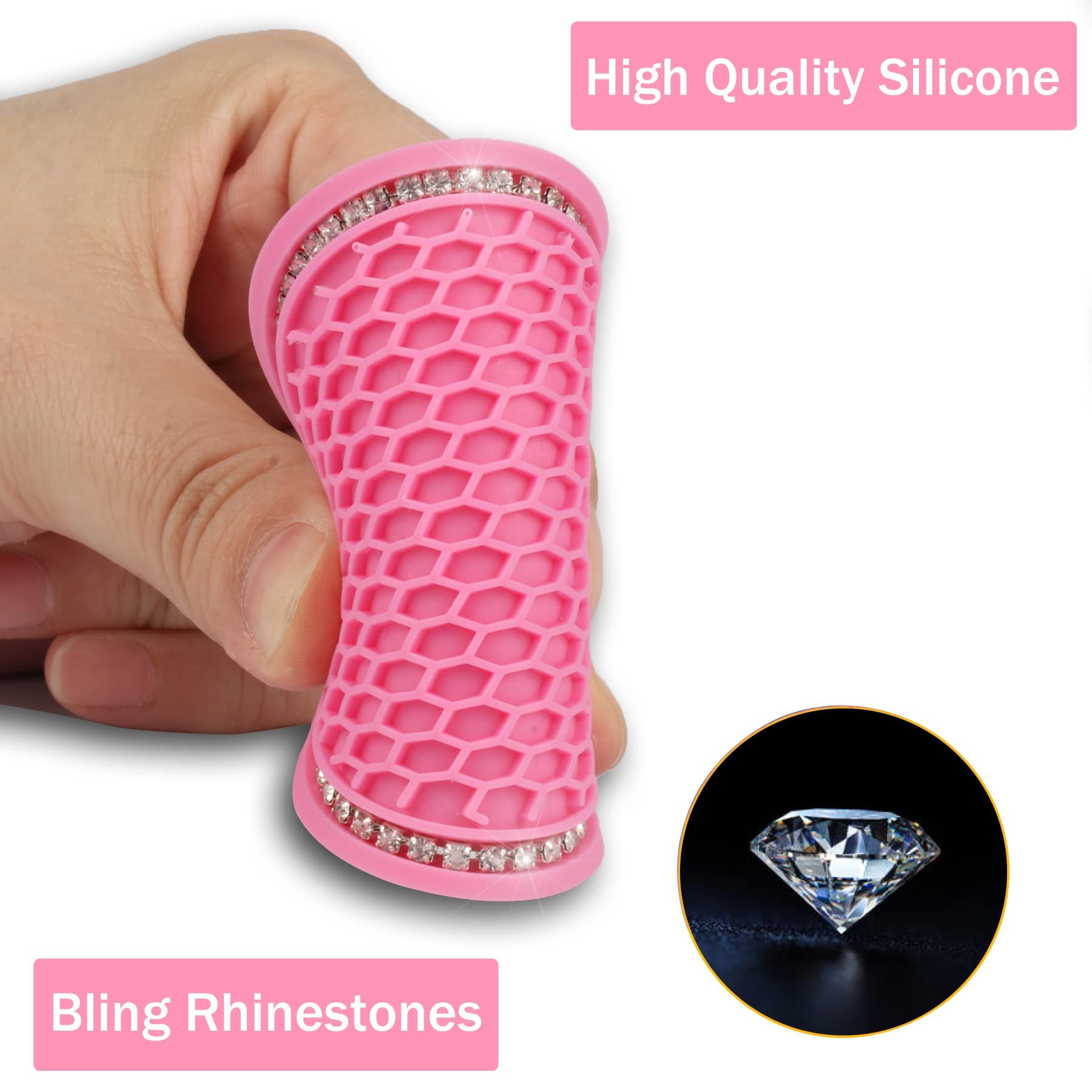 2PCS Bling Car Cup Coaster, Universal Cup Holder Insert Coaster, 2.75 inch Rhinestone Anti Slip Silicone Car Accessories โ image 4
