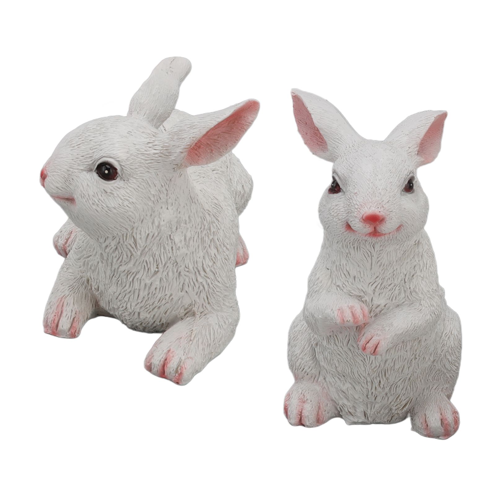 1 Pair Bunny Rabbit Ornaments Decorations Resin Art Craft Animal Model Sculpture Statue Figurine for Balcony Garden โ image 3