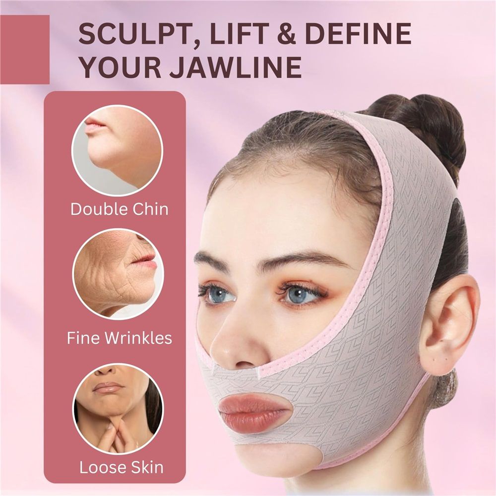 Face Lifting Tape – Reusable Face & Chin Lift Mask for Men & Women, High-Elastic Fit, Skin Tightening & Double Chin Strap for Sagging Skin Relief — image 4