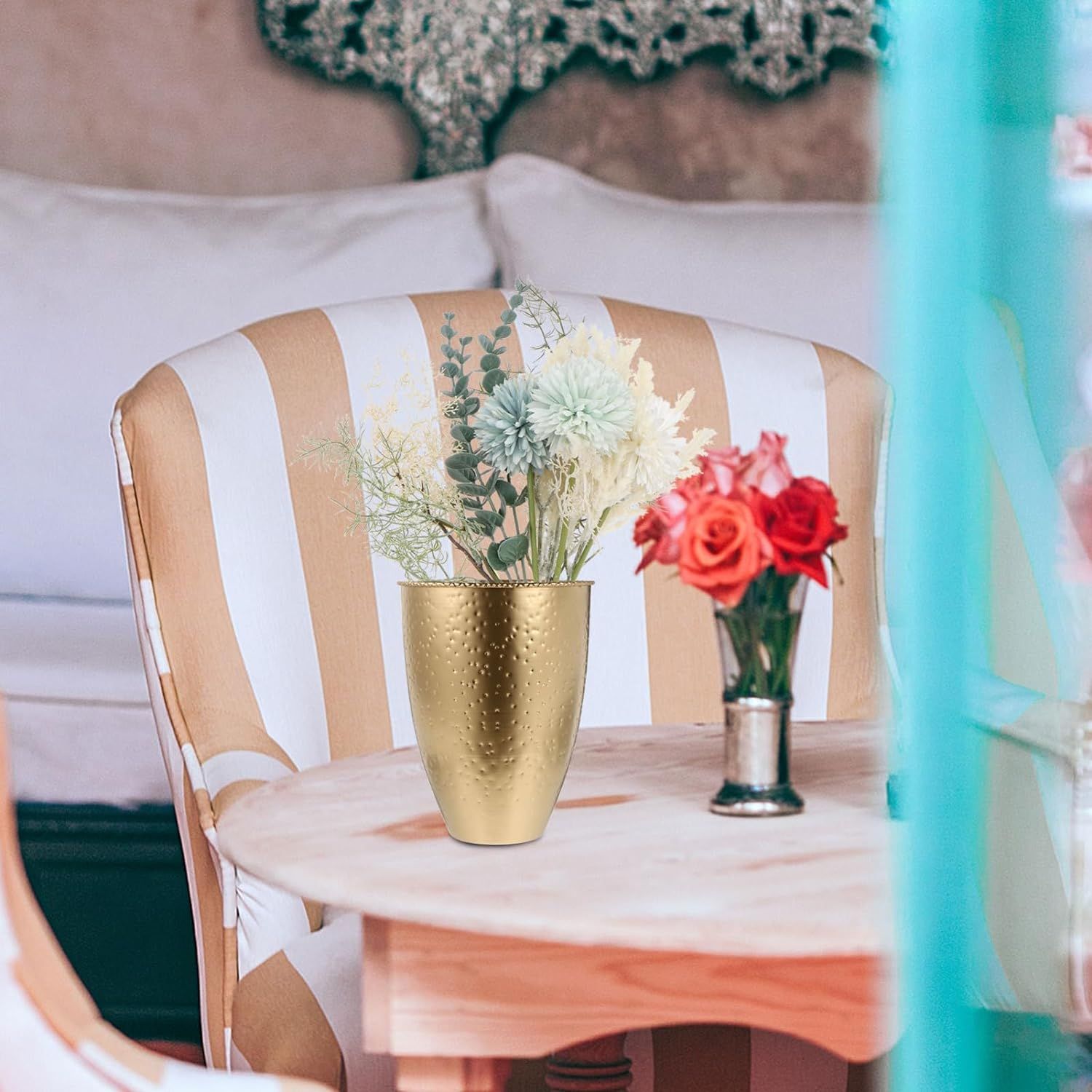 Round Flowers Planter Decorative Stackable Pot for Garden Farmhouse Home Patio Birthday Party Centerpieces Table Arrangement Decor