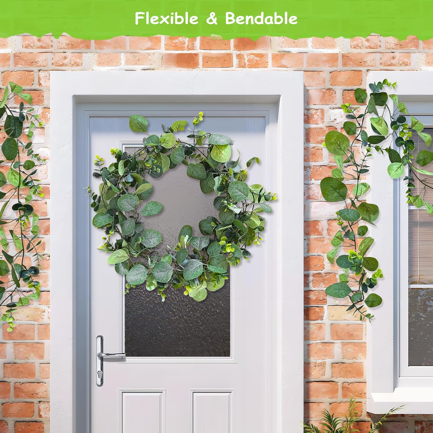 4 Pack Artificial Eucalyptus Garlands for Decoration, Artificial Greenery Garland Fake Vines for Bedroom and Wedding Decor, Artificial Plants with Ivy Vines — image 3
