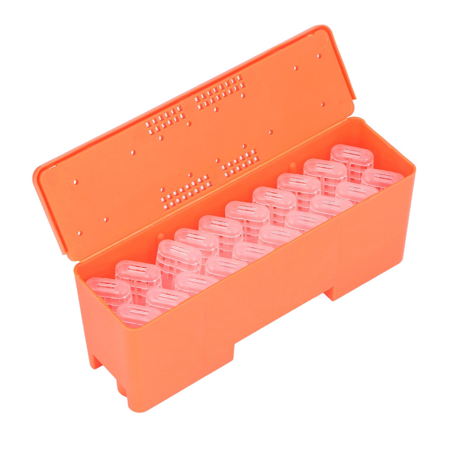 King Cage Transport Box with 20Pcs Queen Bee Rearing Cages Transparent King Cage Beekeeping Tools — image 2