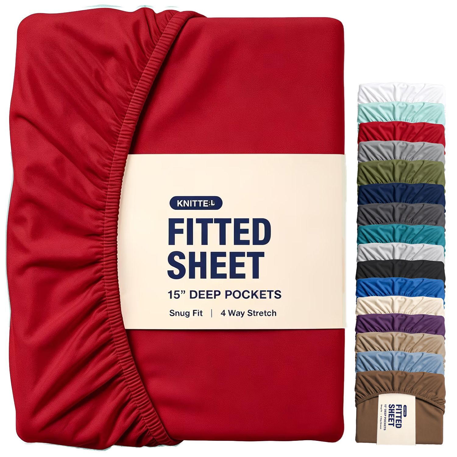 Hotel Quality Fitted Sheet - 1 Piece Fitted Sheet -Breathable Bedding - Wrinkle, Fade, Stain Resistant- 16inch/40cm Deep Pocket Fitted Bed